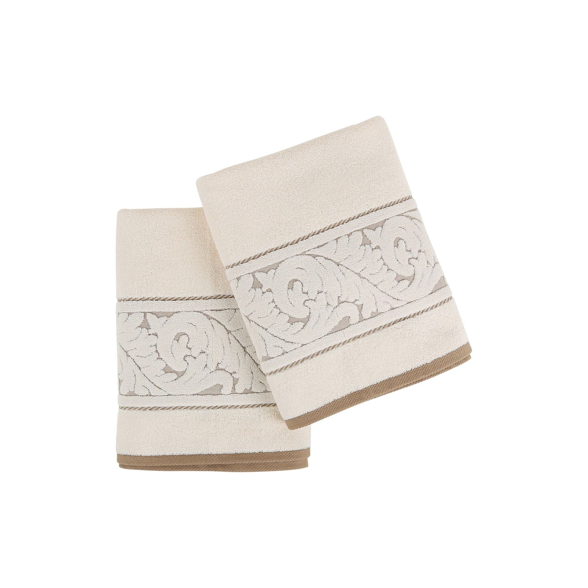 Set 2 prosoape baie SULTAN, crem, bumbac, 70x140 cm