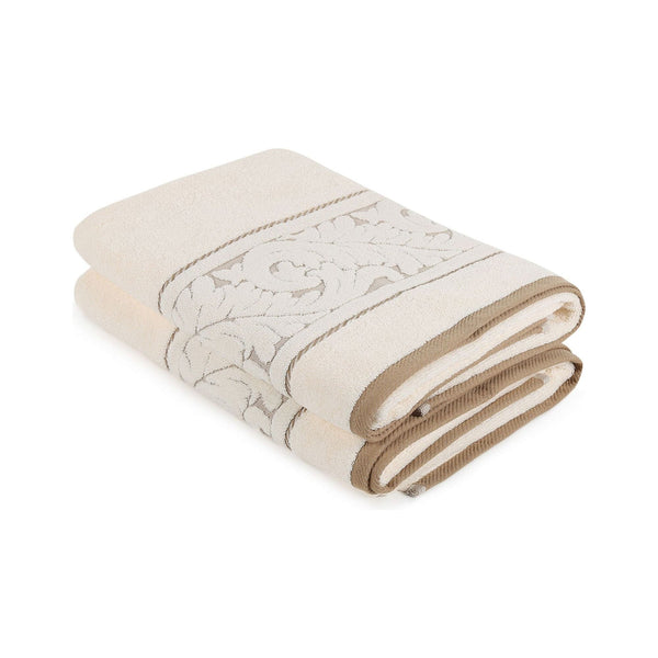 Set 2 prosoape baie SULTAN, crem, bumbac, 70x140 cm