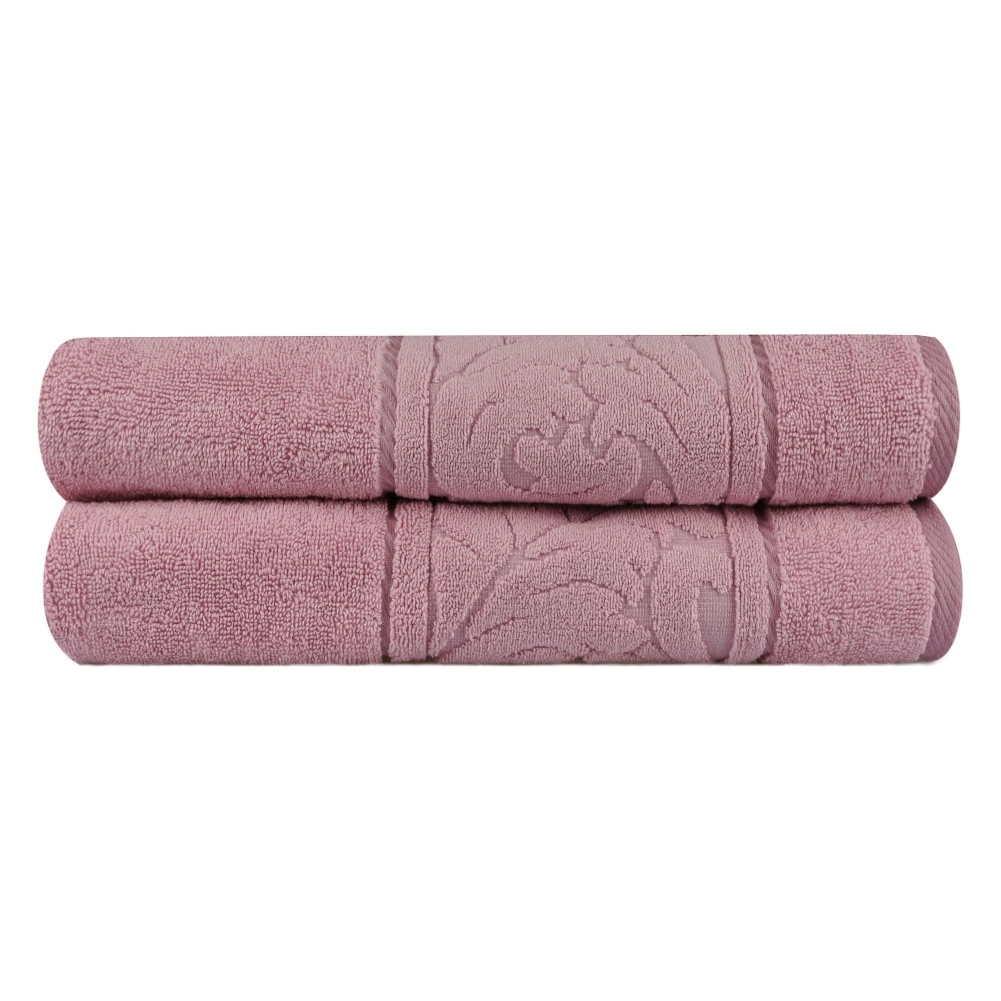 Set 2 prosoape baie SULTAN, roz pudra, bumbac, 70x140 cm