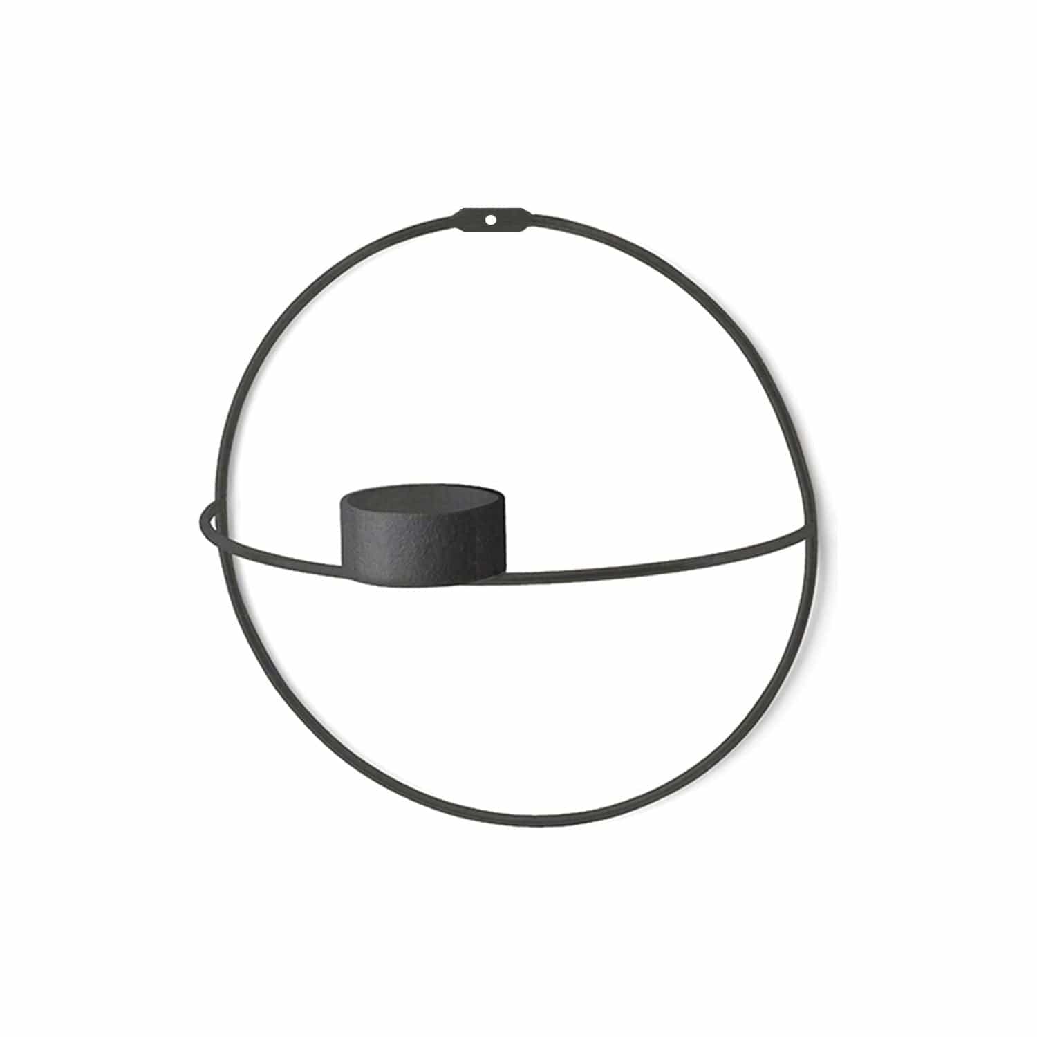 Set 2 suporturi pentru lumanari WR018, negru, metal, 21x13x21 cm