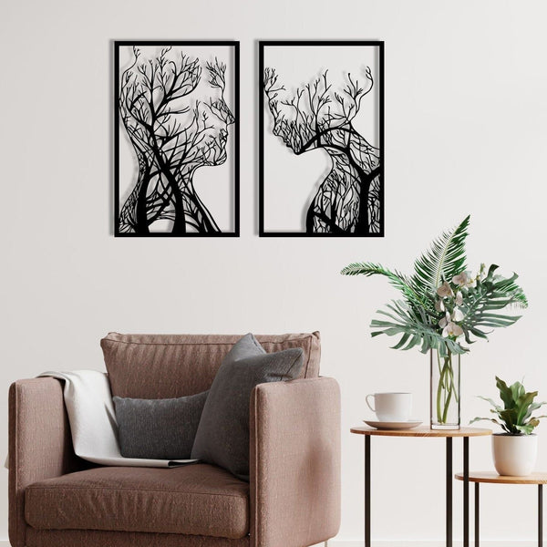 Set 2 tablouri LUTUF, negru, metal, 64x86 cm