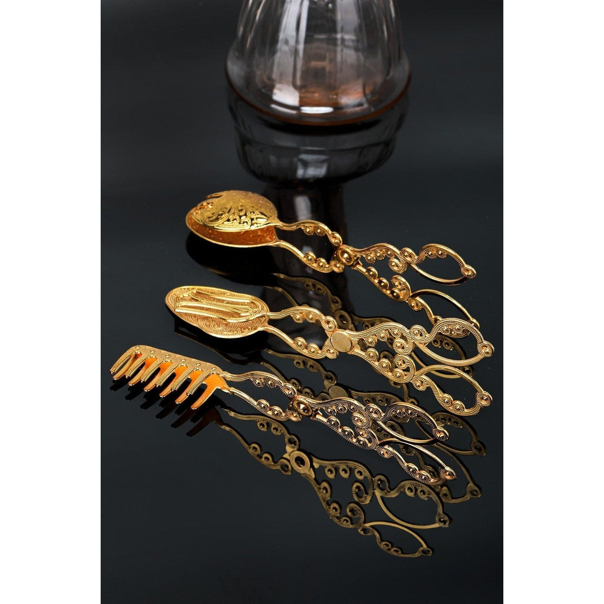 Set 3 clesti bucatarie PLT0418, auriu, metal, 22 cm