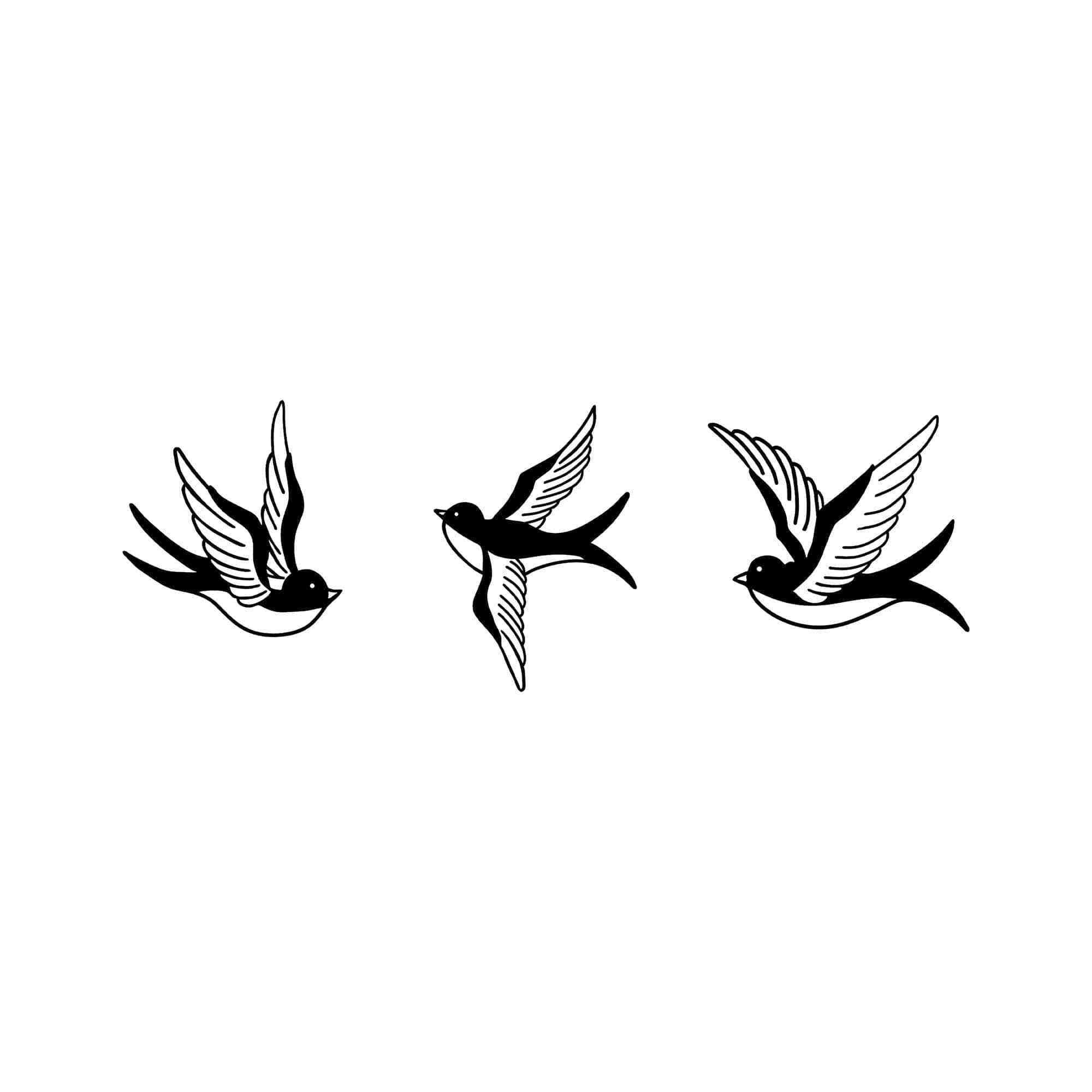 Set 3 decoratiuni perete MOUNTAIN-286, metal, negru