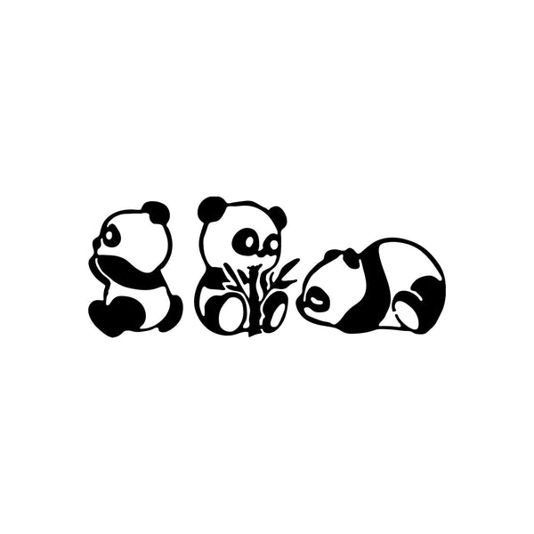 Set 3 decoratiuni perete PANDAS-298, negru, metal