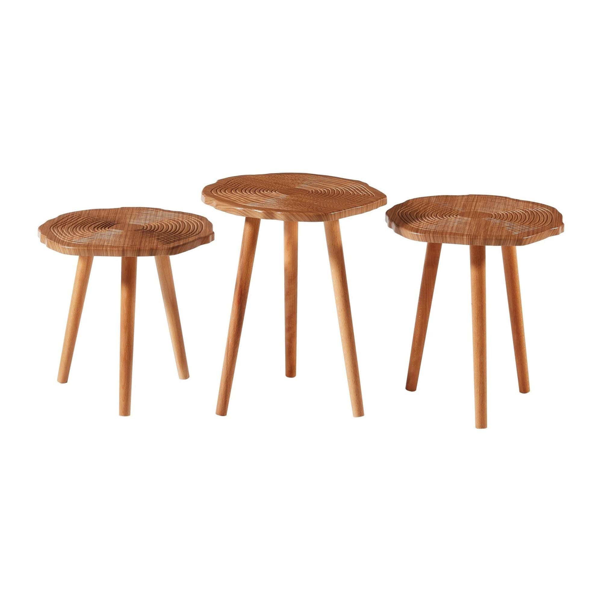 Set 3 masute cafea TUVAL 048, nuc