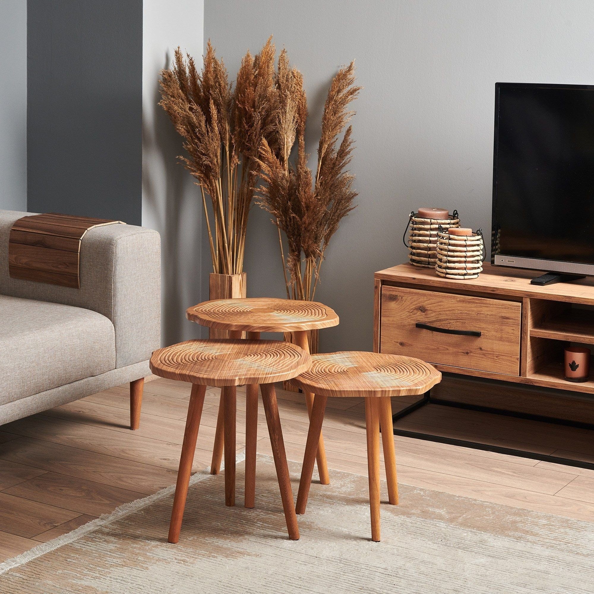 Set 3 masute cafea TUVAL 048, nuc