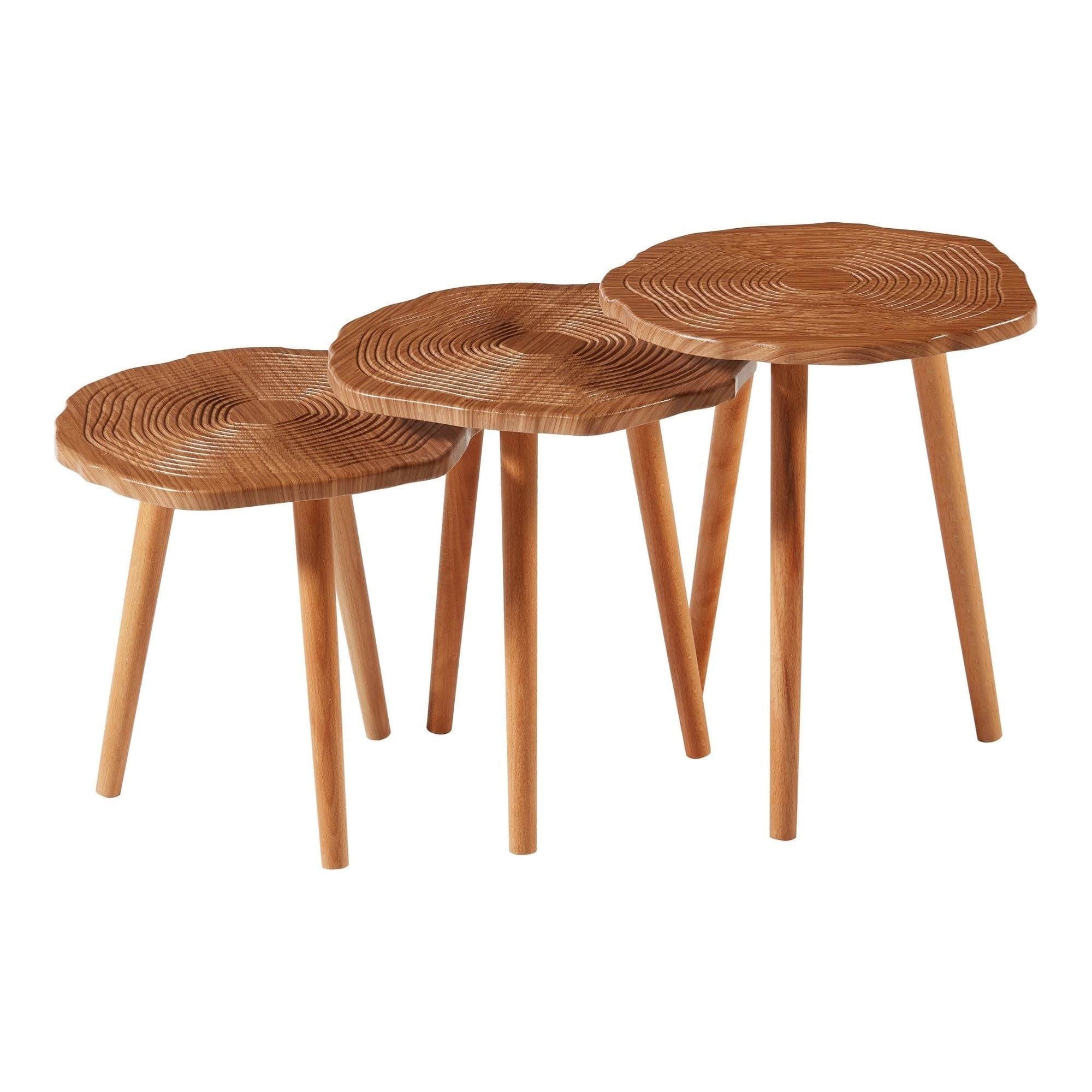 Set 3 masute cafea TUVAL 048, nuc