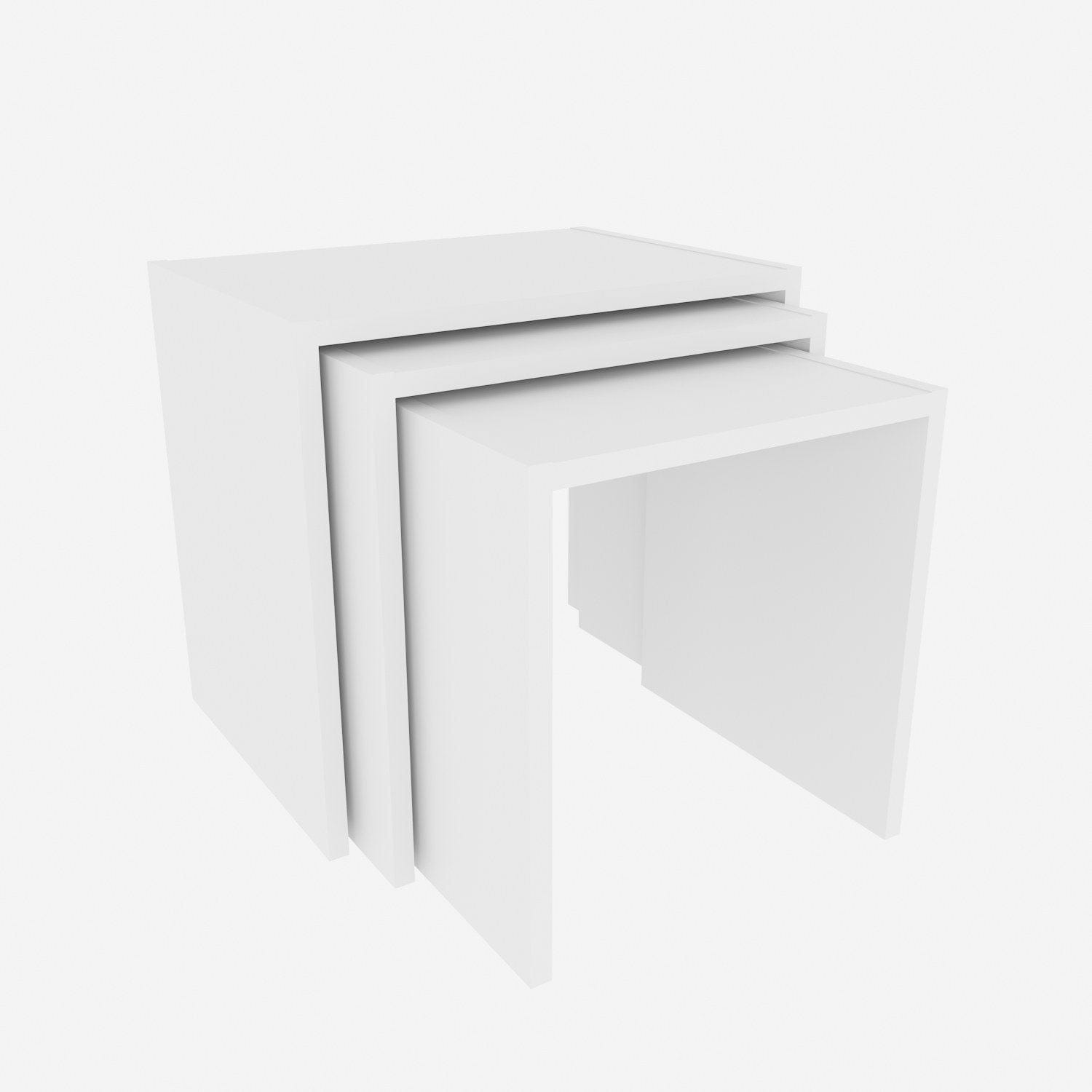 Set 3 masute NORA, alb, PAL melaminat, 49x35x45 cm