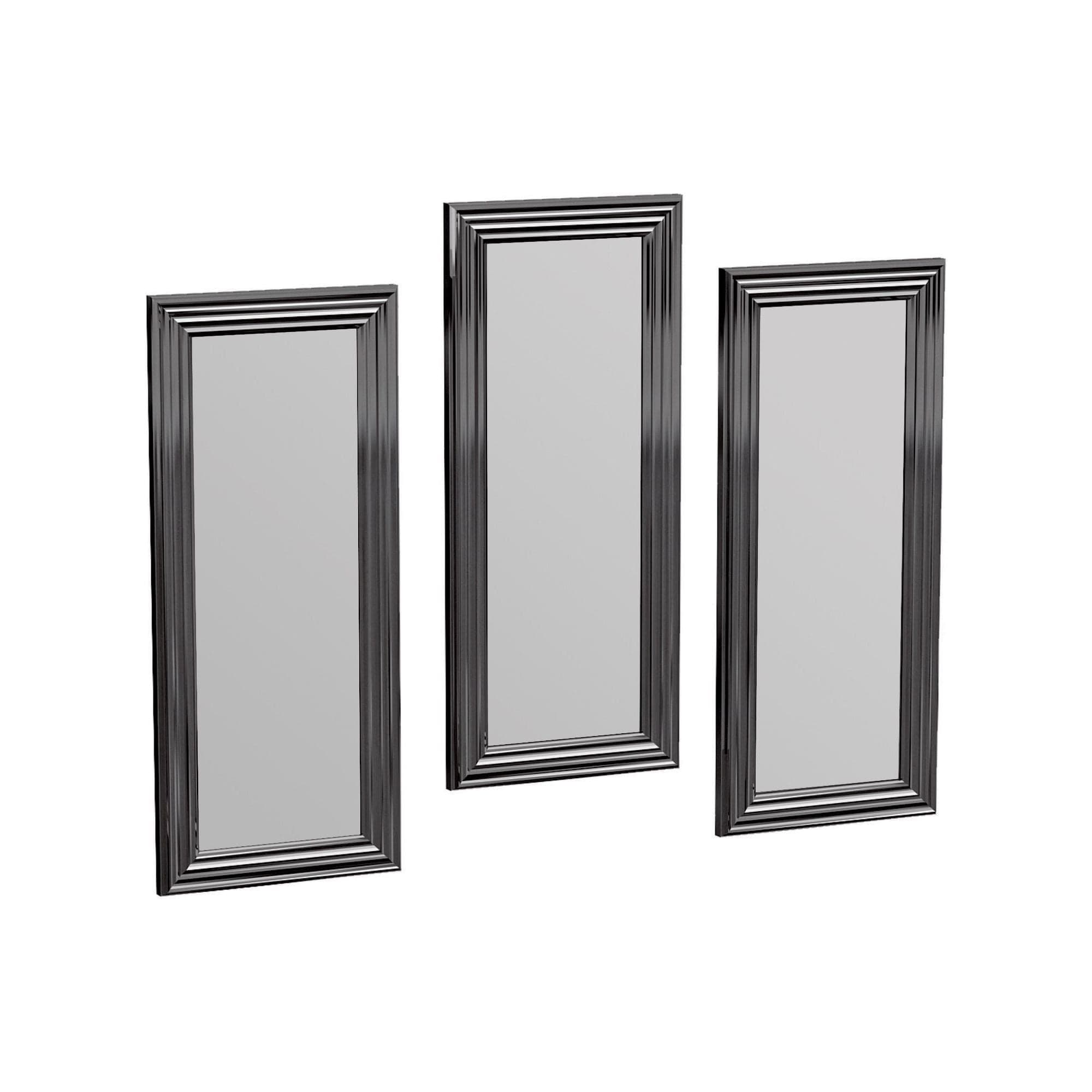 Set 3 oglinzi LAVIA, argintiu, 30x3x70 cm