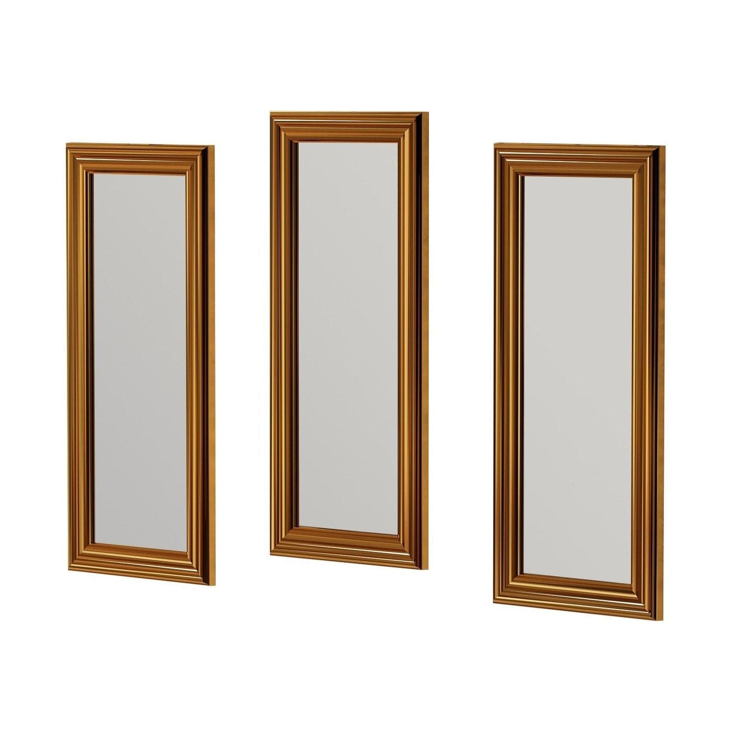 Set 3 oglinzi LAVIA, auriu, 30x3x70 cm