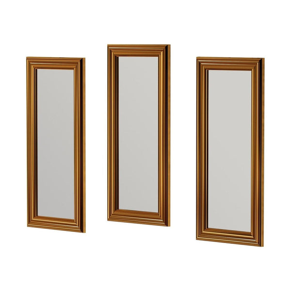 Set 3 oglinzi LAVIA, auriu, 30x3x70 cm