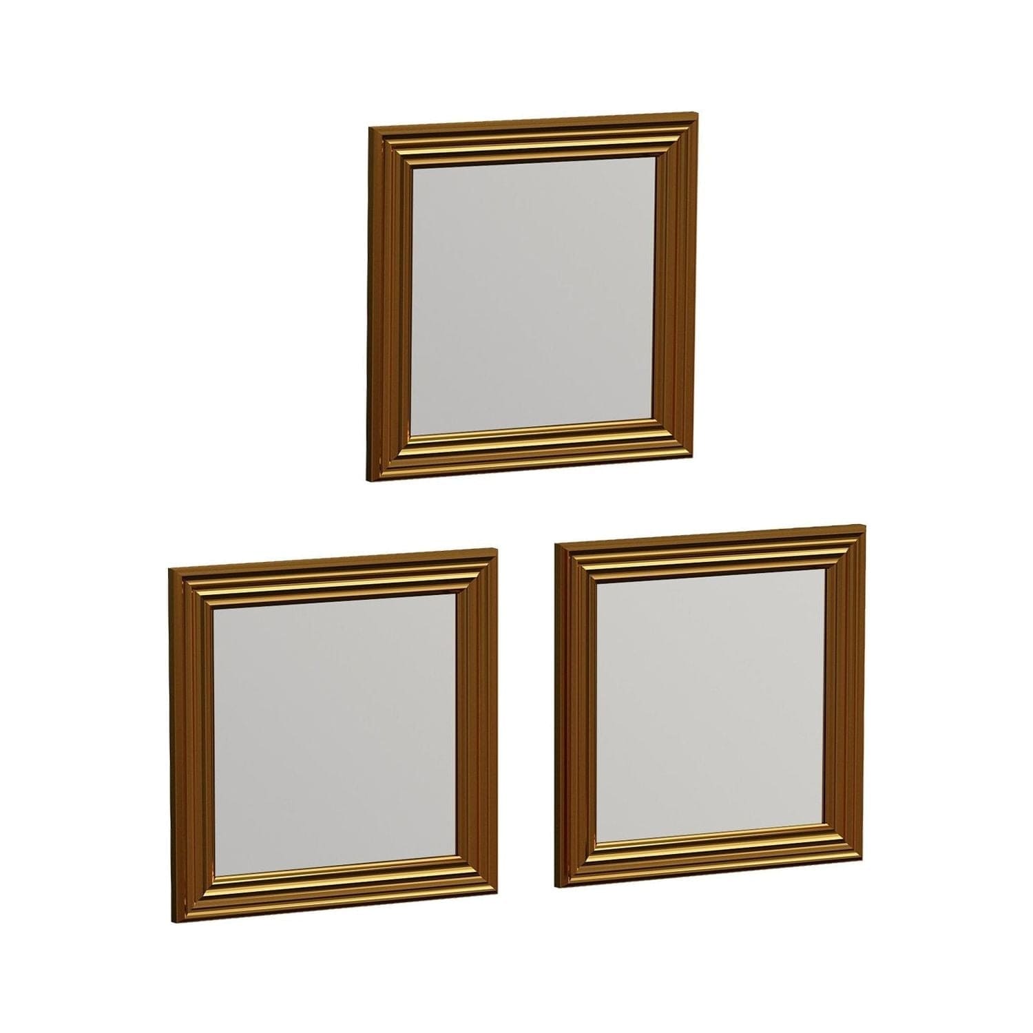 Set 3 oglinzi OTTO, auriu, 40x3x40 cm