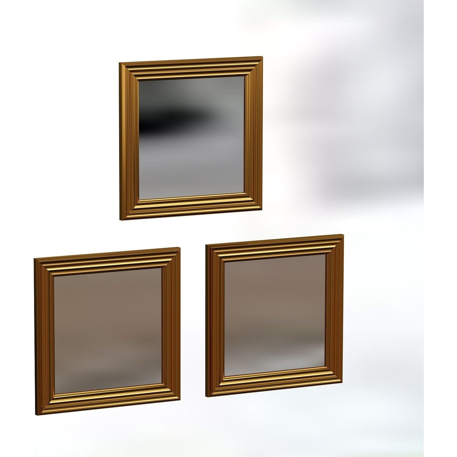 Set 3 oglinzi OTTO, auriu, 40x3x40 cm