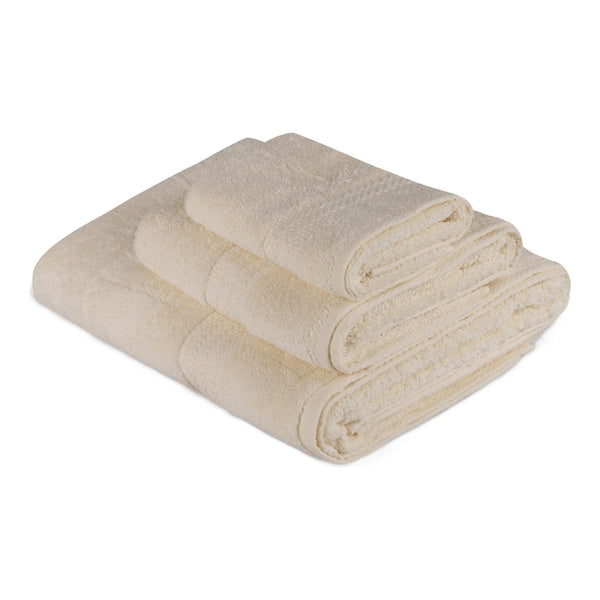 Set 3 prosoape baie RAINBOW, crem, bumbac