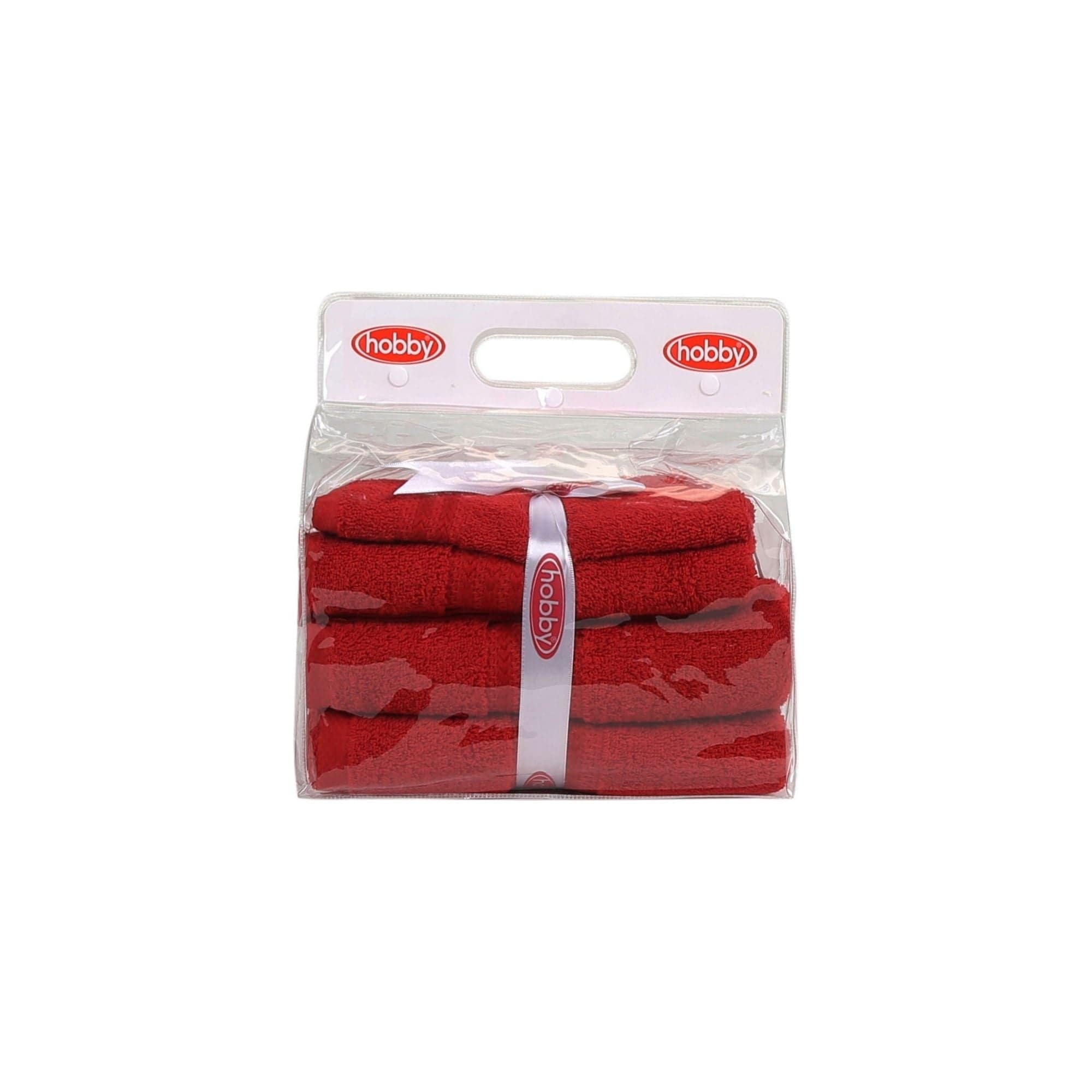 Set 3 prosoape baie RAINBOW, rosu, bumbac