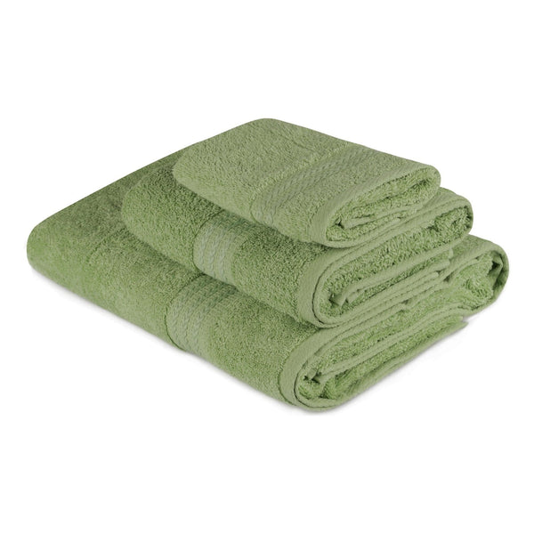 Set 3 prosoape baie RAINBOW, verde, bumbac