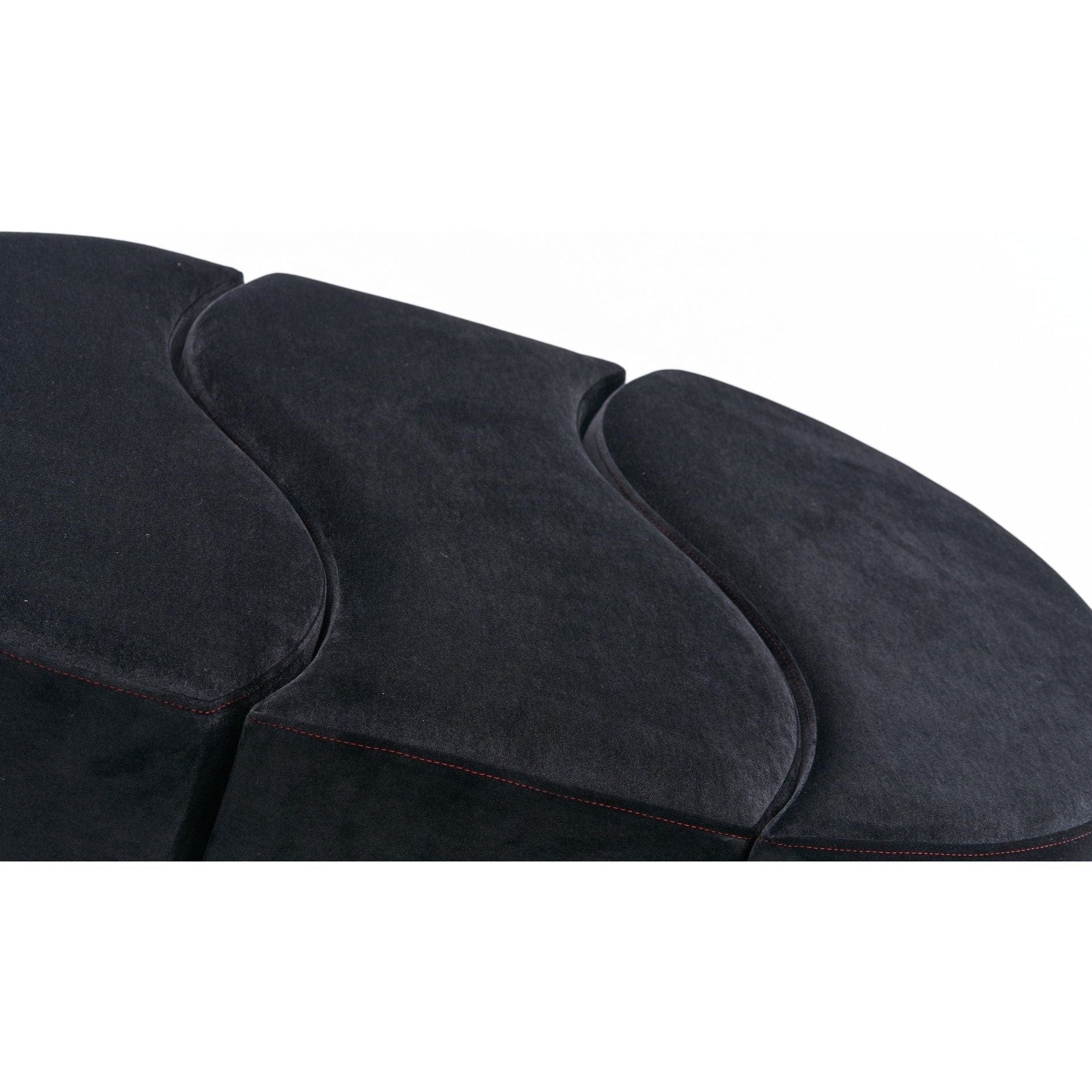 Set 3 taburete ALYA, stofa catifelata negru, 120x80x40 cm
