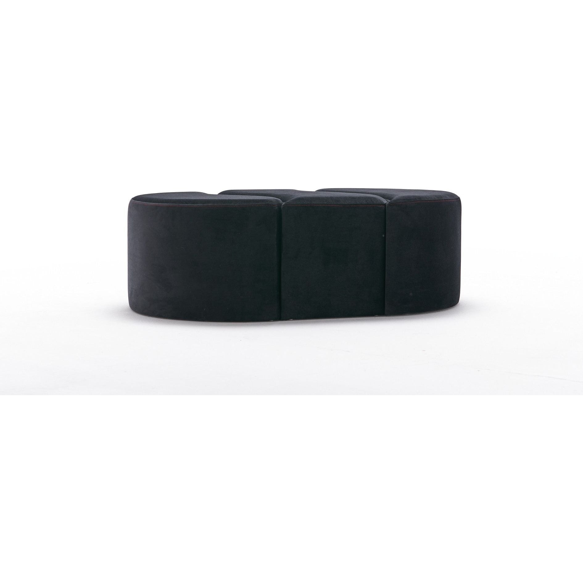 Set 3 taburete ALYA, stofa catifelata negru, 120x80x40 cm