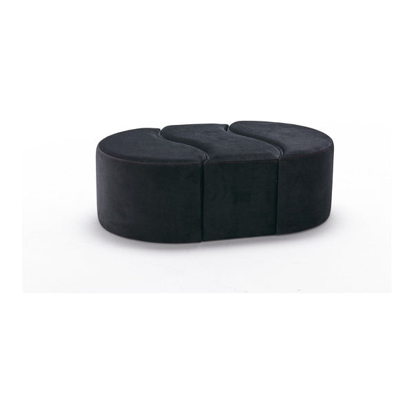 Set 3 taburete ALYA, stofa catifelata negru, 120x80x40 cm