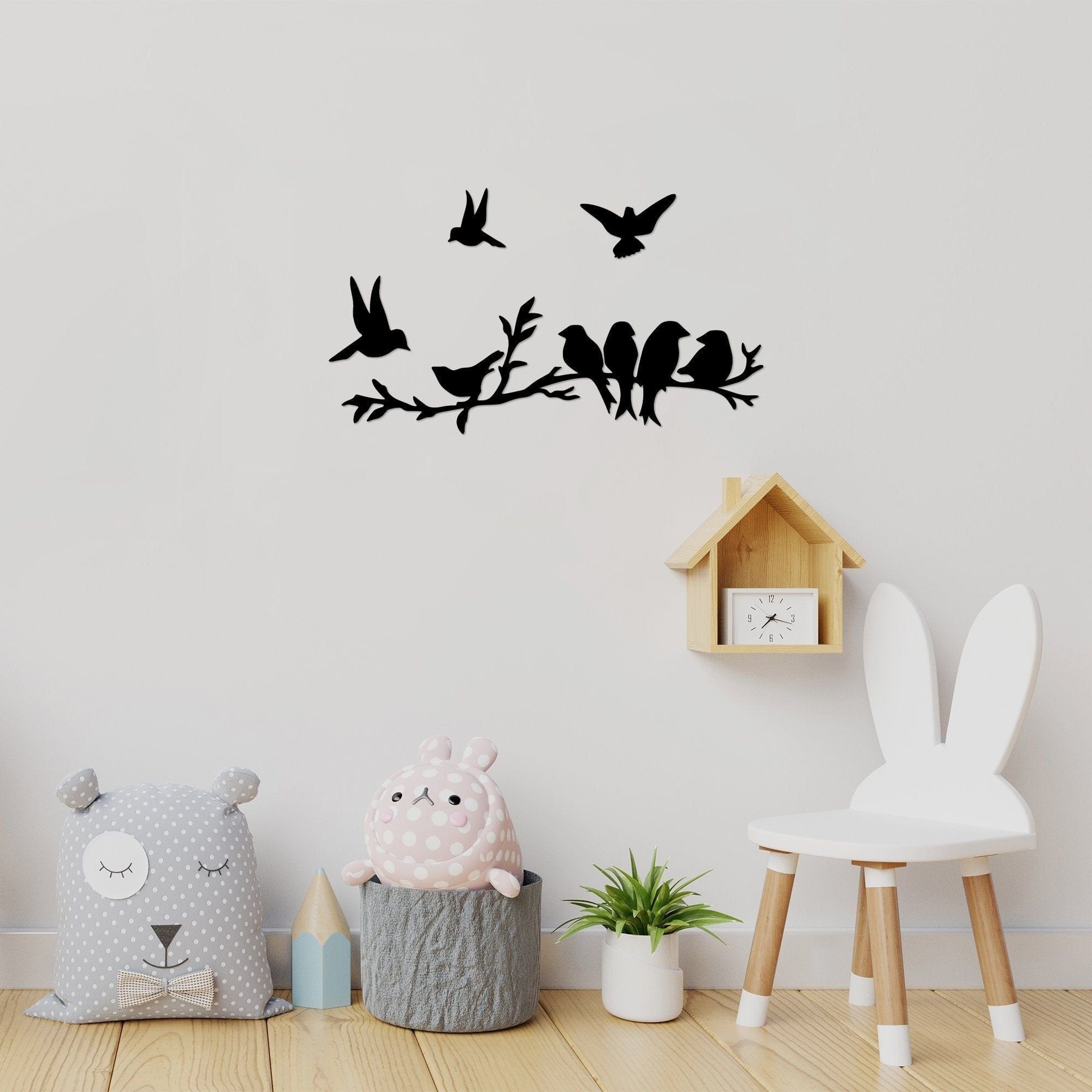 Set 4 decoratiuni 899SKL2532, negru, metal