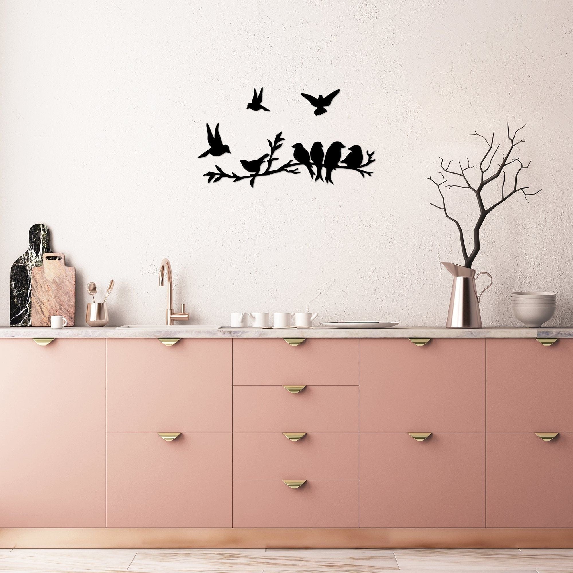 Set 4 decoratiuni 899SKL2532, negru, metal