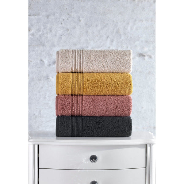 Set 4 prosoape baie 338CTN1205, multicolor, bumbac, 50x90 cm