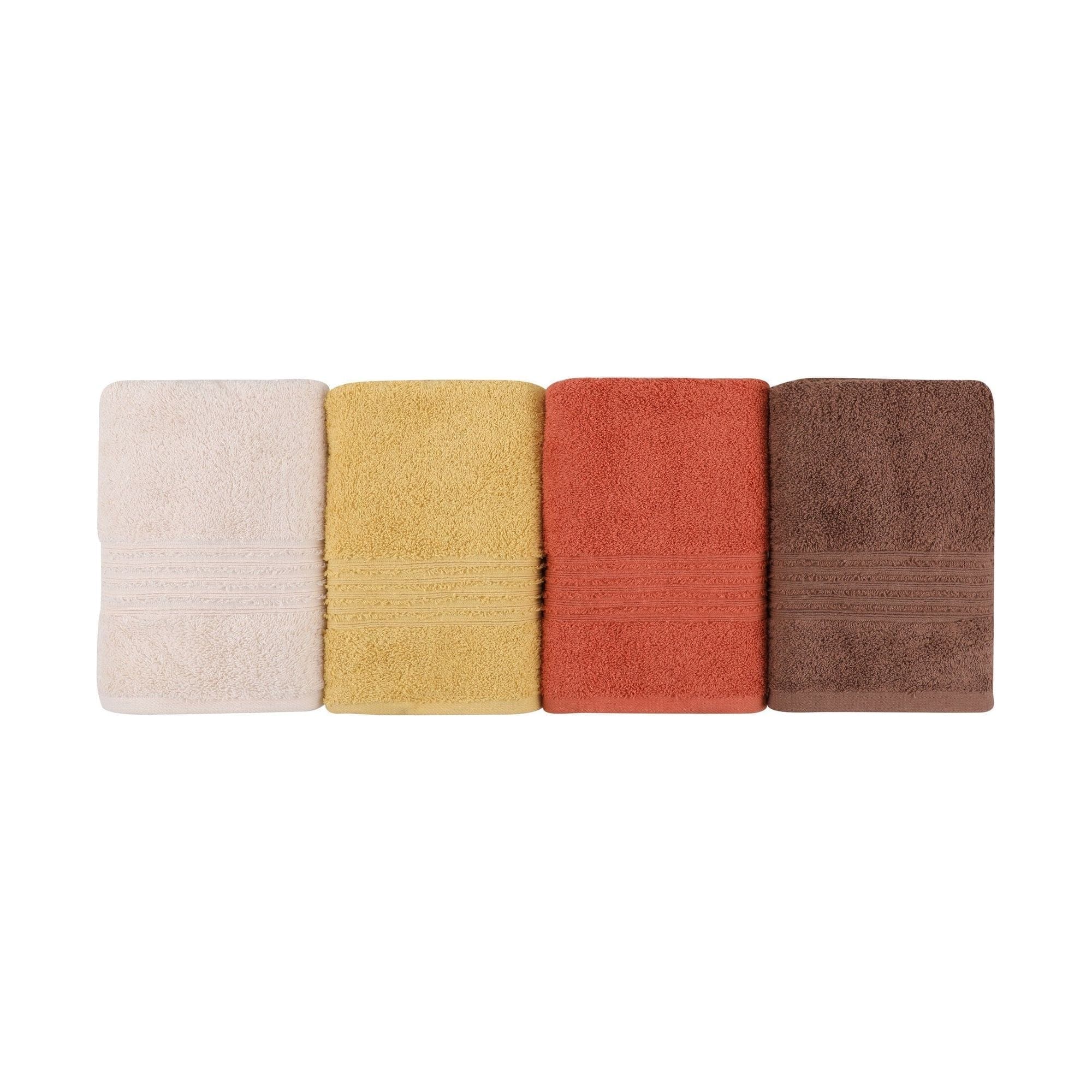 Set 4 prosoape baie 338CTN1206, multicolor, bumbac, 50x90 cm