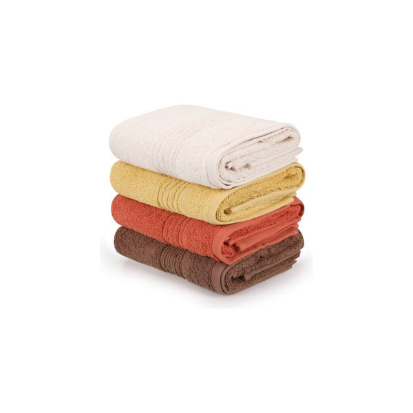 Set 4 prosoape baie 338CTN1206, multicolor, bumbac, 50x90 cm