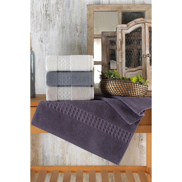 Set 4 prosoape baie ARIA, multicolor, bumbac, 70x140 cm
