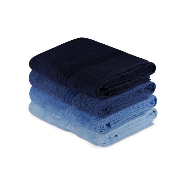 Set 4 prosoape baie RAINBOW, albastru, bumbac, 70x140 cm