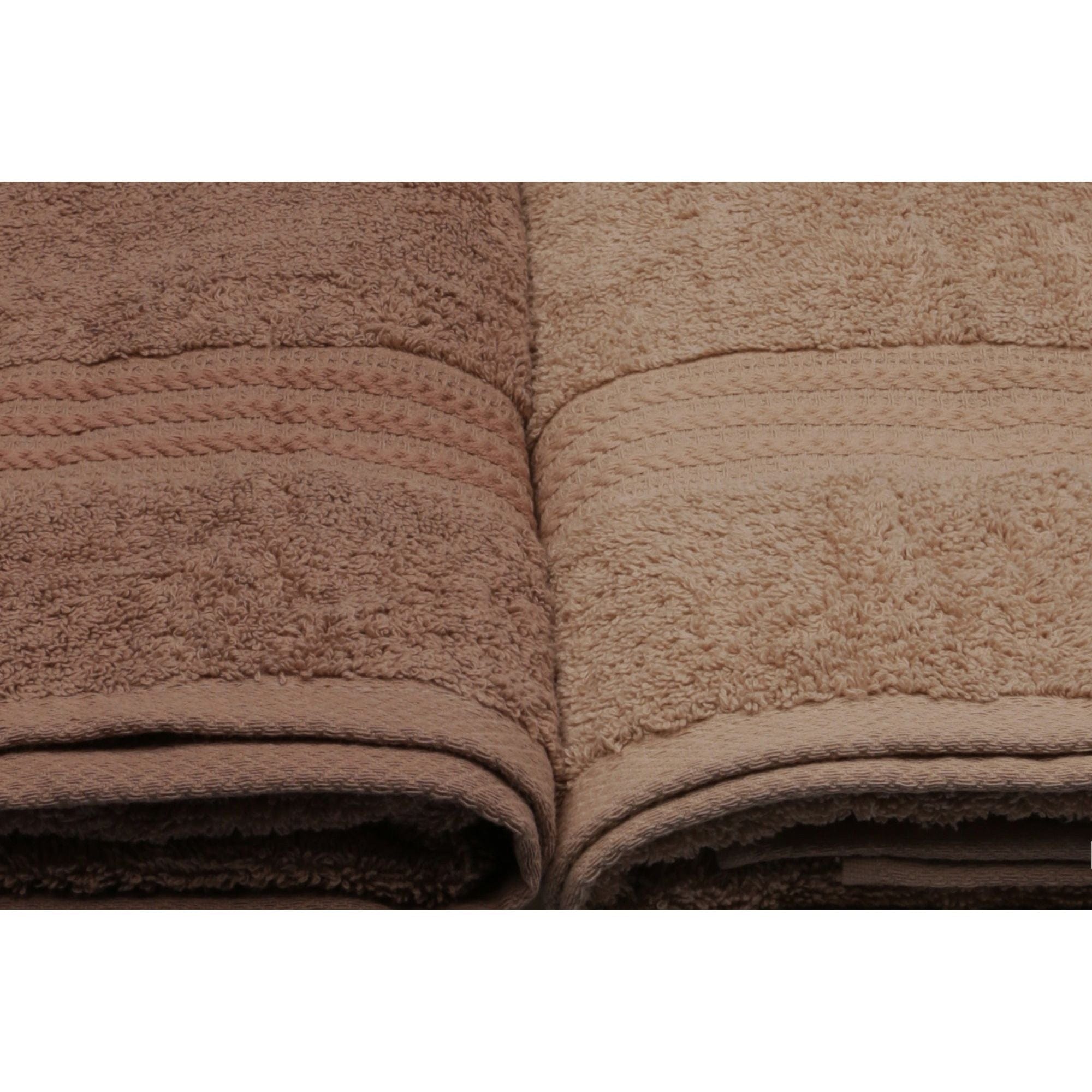 Set 4 prosoape baie RAINBOW, maro/crem, bumbac, 70x140 cm