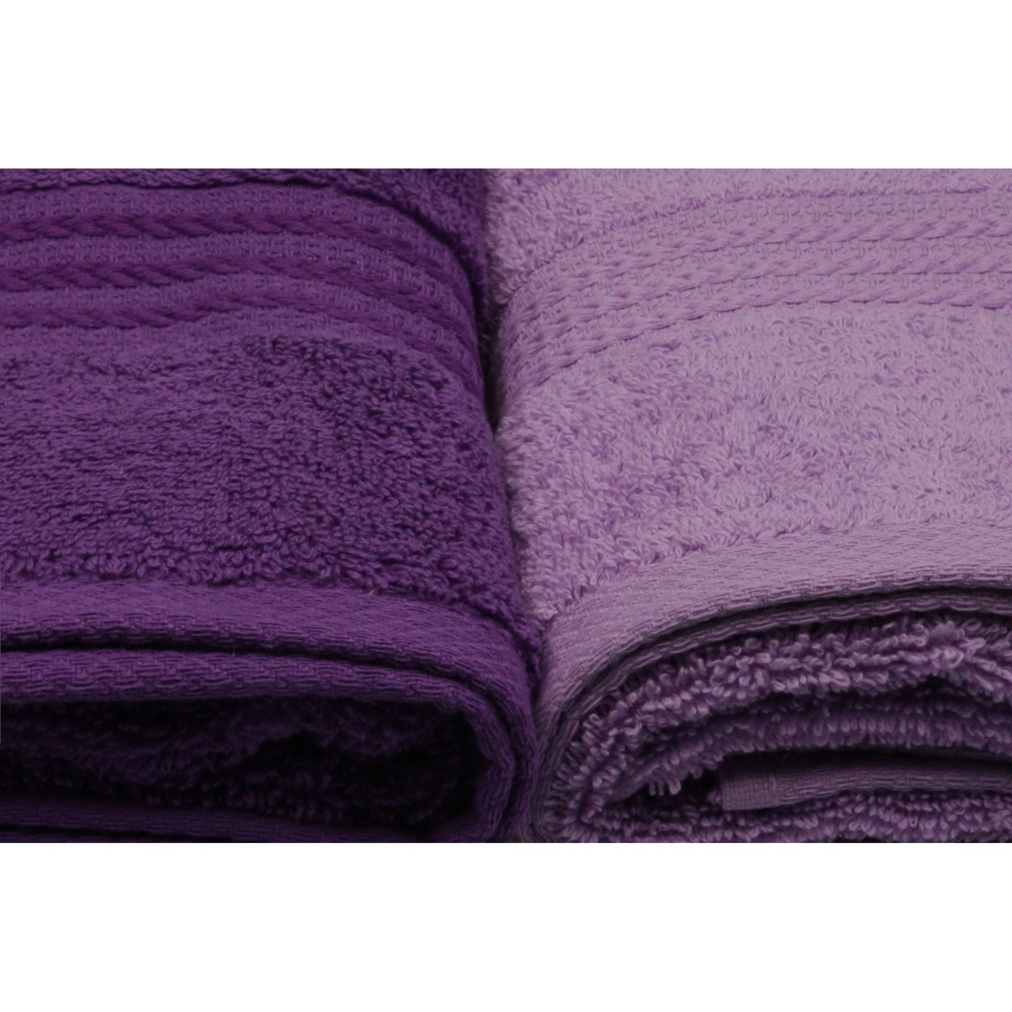 Set 4 prosoape baie RAINBOW, mov, bumbac, 50x90 cm