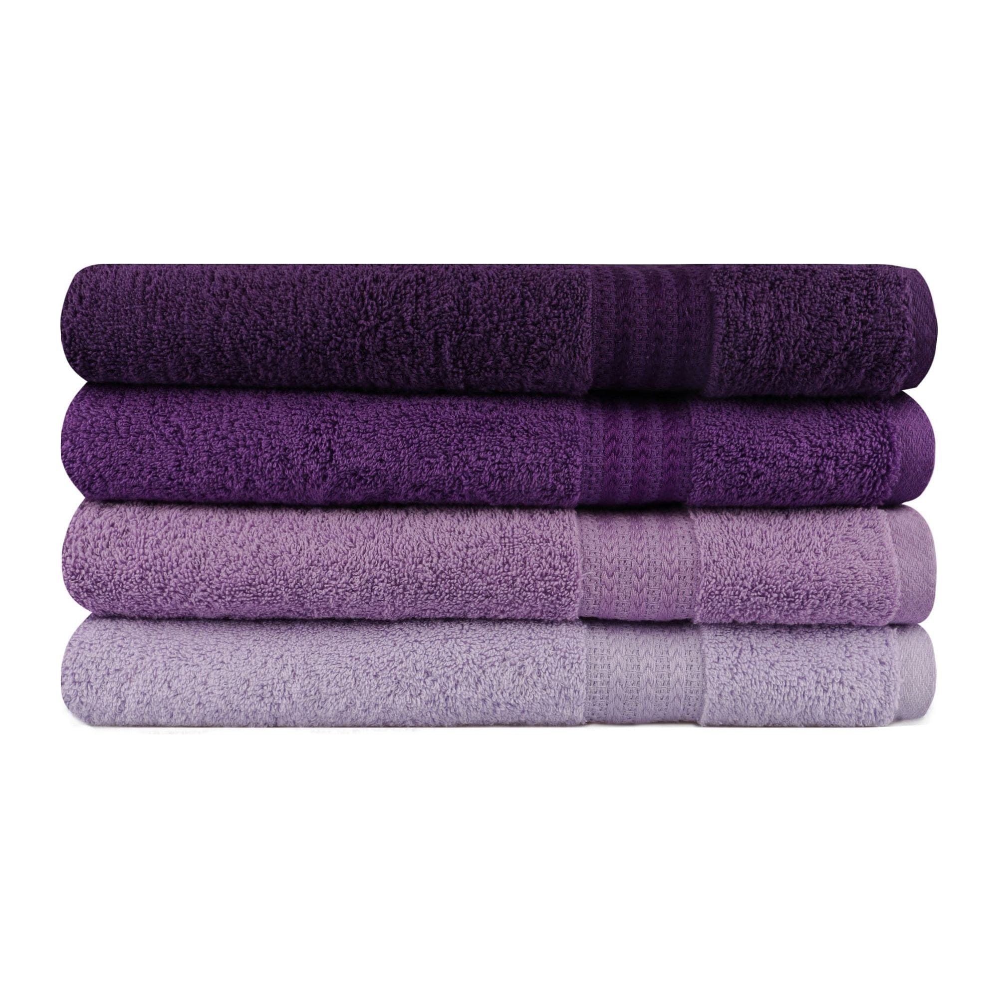 Set 4 prosoape baie RAINBOW, mov, bumbac, 70x140 cm