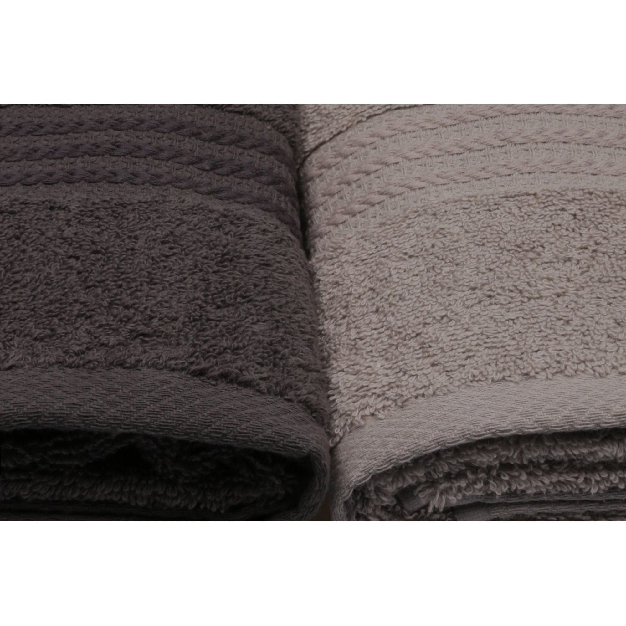 Set 4 prosoape baie RAINBOW, negru/gri/alb, bumbac, 50x90 cm