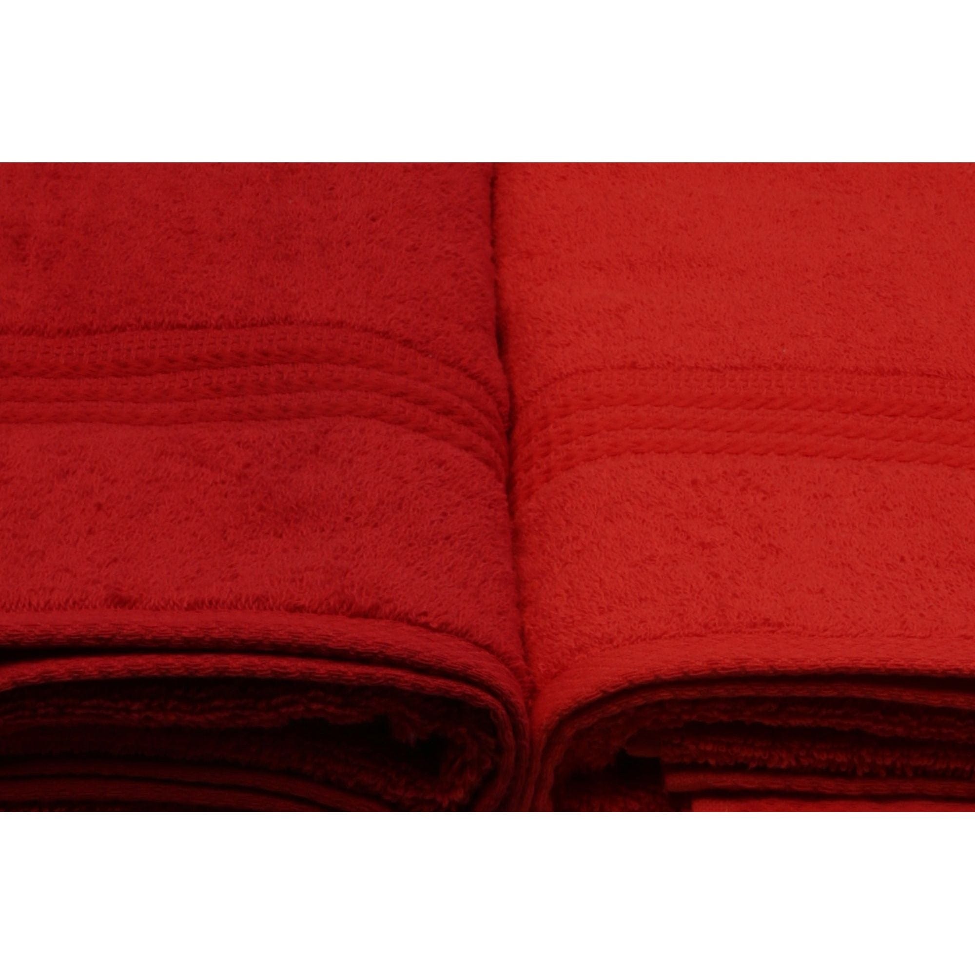 Set 4 prosoape baie RAINBOW, rosu, bumbac, 70x140 cm