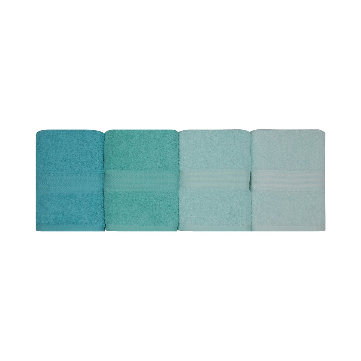 Set 4 prosoape baie RAINBOW, turcoaz, bumbac, 50x90 cm