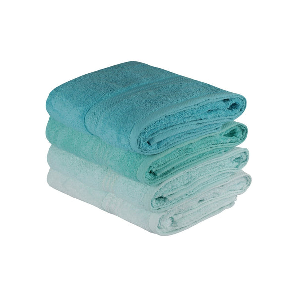 Set 4 prosoape baie RAINBOW, turcoaz, bumbac, 70x140 cm