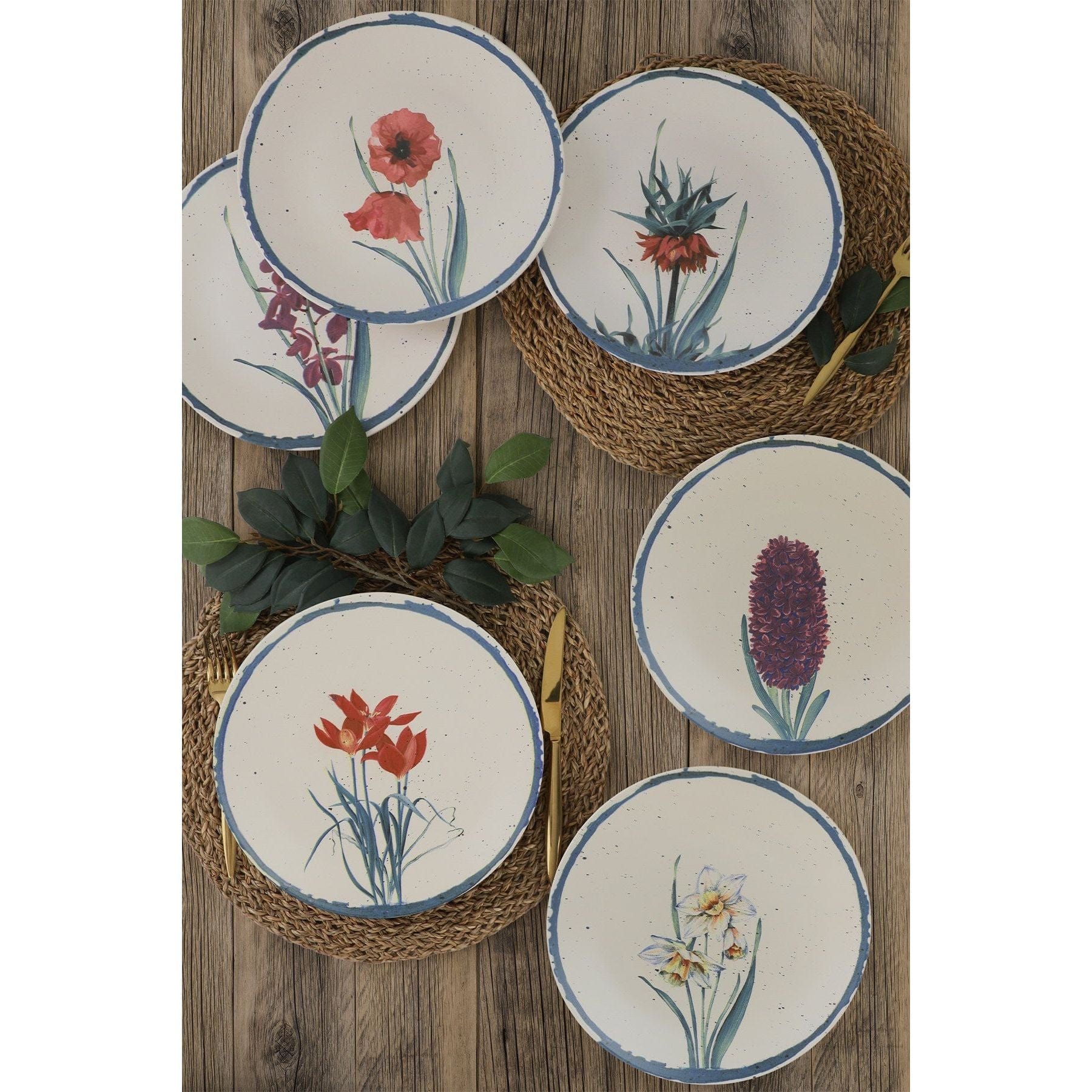 Set 6 platouri 275KRM1580, multicolor, ceramica, 25x25 cm