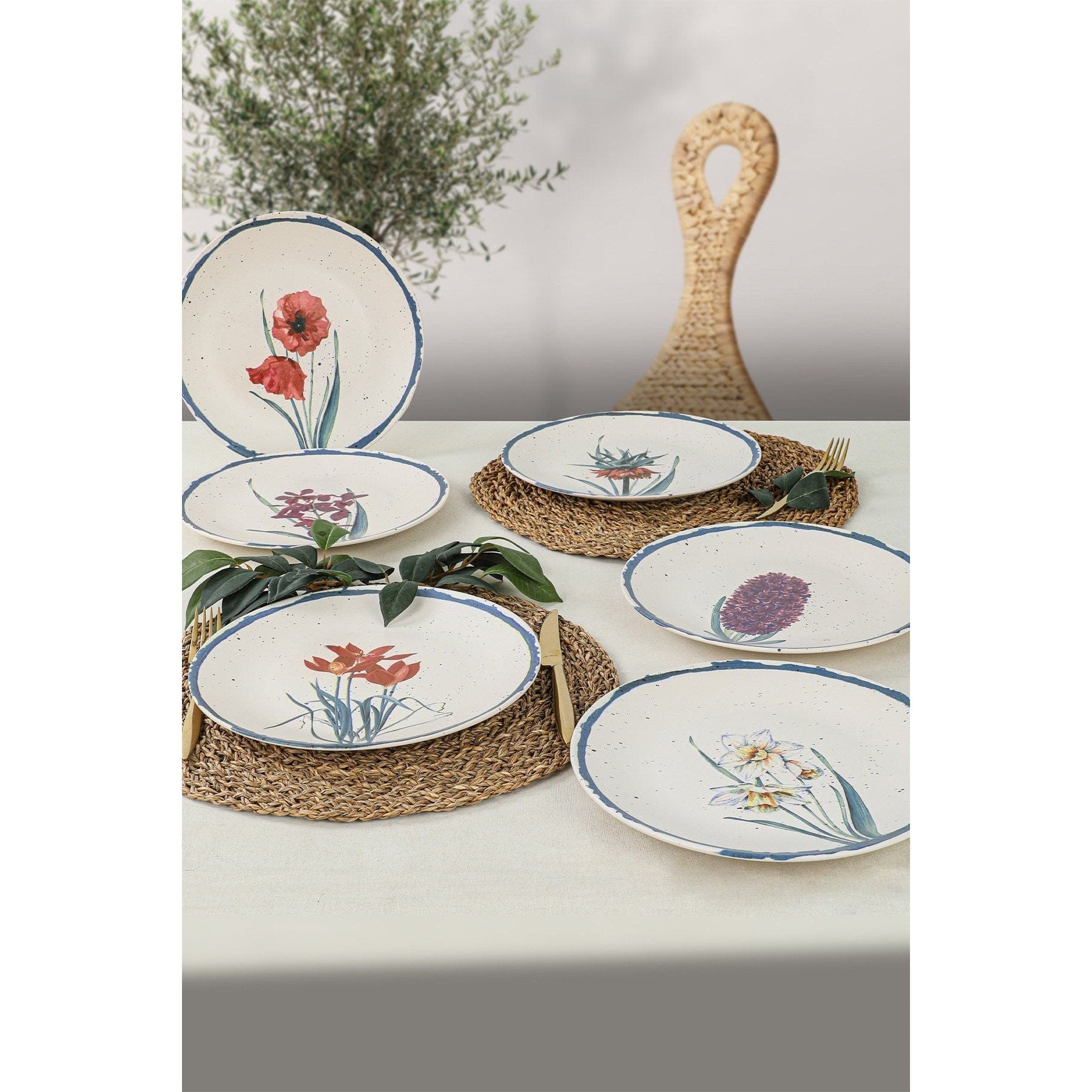 Set 6 platouri 275KRM1580, multicolor, ceramica, 25x25 cm