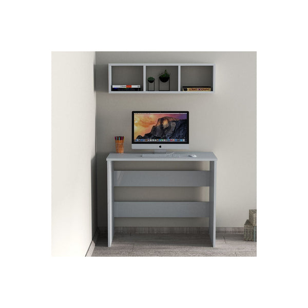 Set birou CLM0201, alb, PAL melaminat