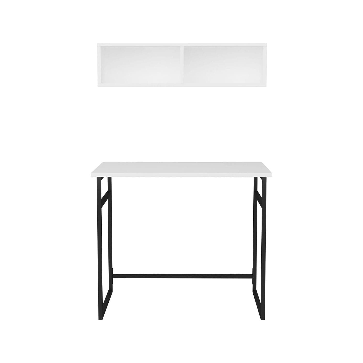 Set birou HUSSUM, alb/negru, PAL melaminat