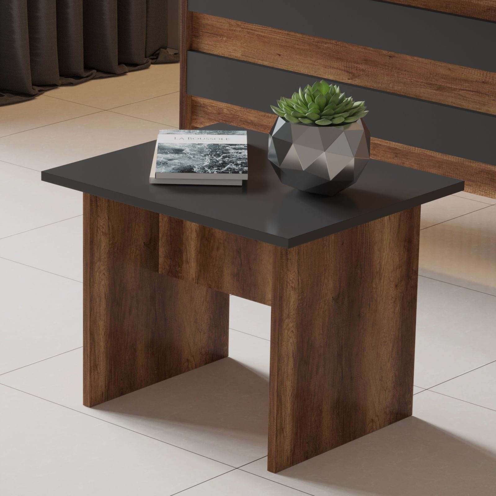 Set birou VO16-BA, nuc/gri antracit, PAL melaminat