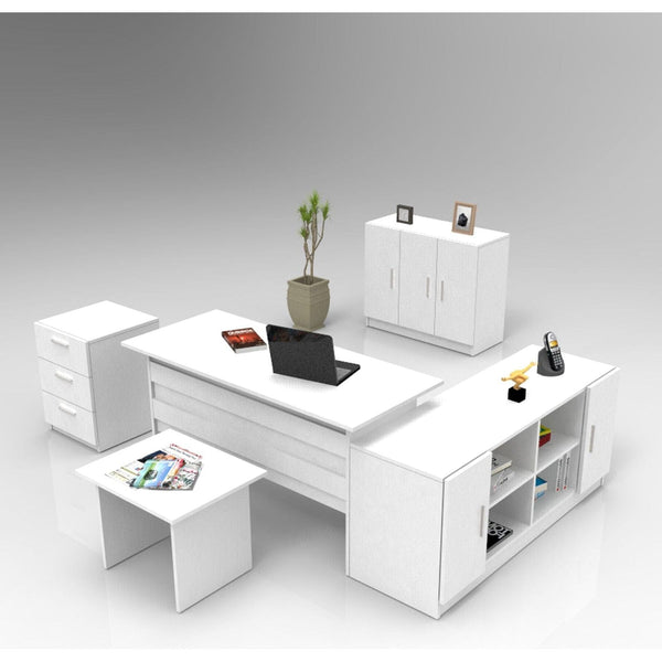 Set birou VO16 - W, alb, PAL melaminat