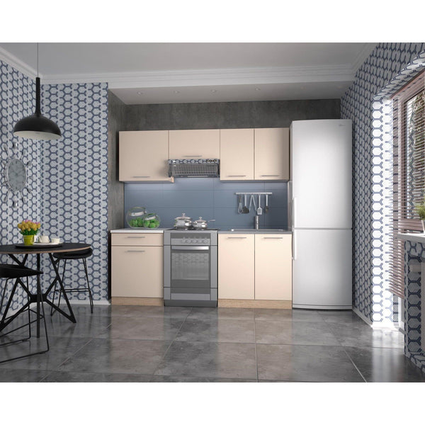 Set bucatarie MARIA, crem/stejar sonoma/alb, PAL, 200 cm