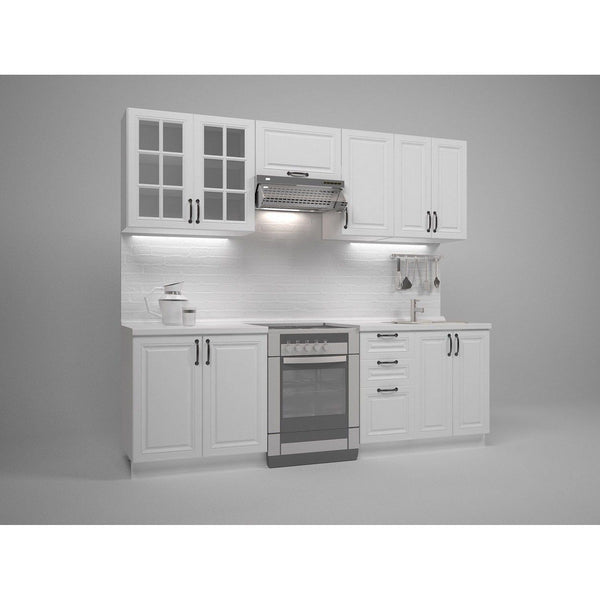 Set bucatarie MICHELLA, alb, PAL, 240 cm