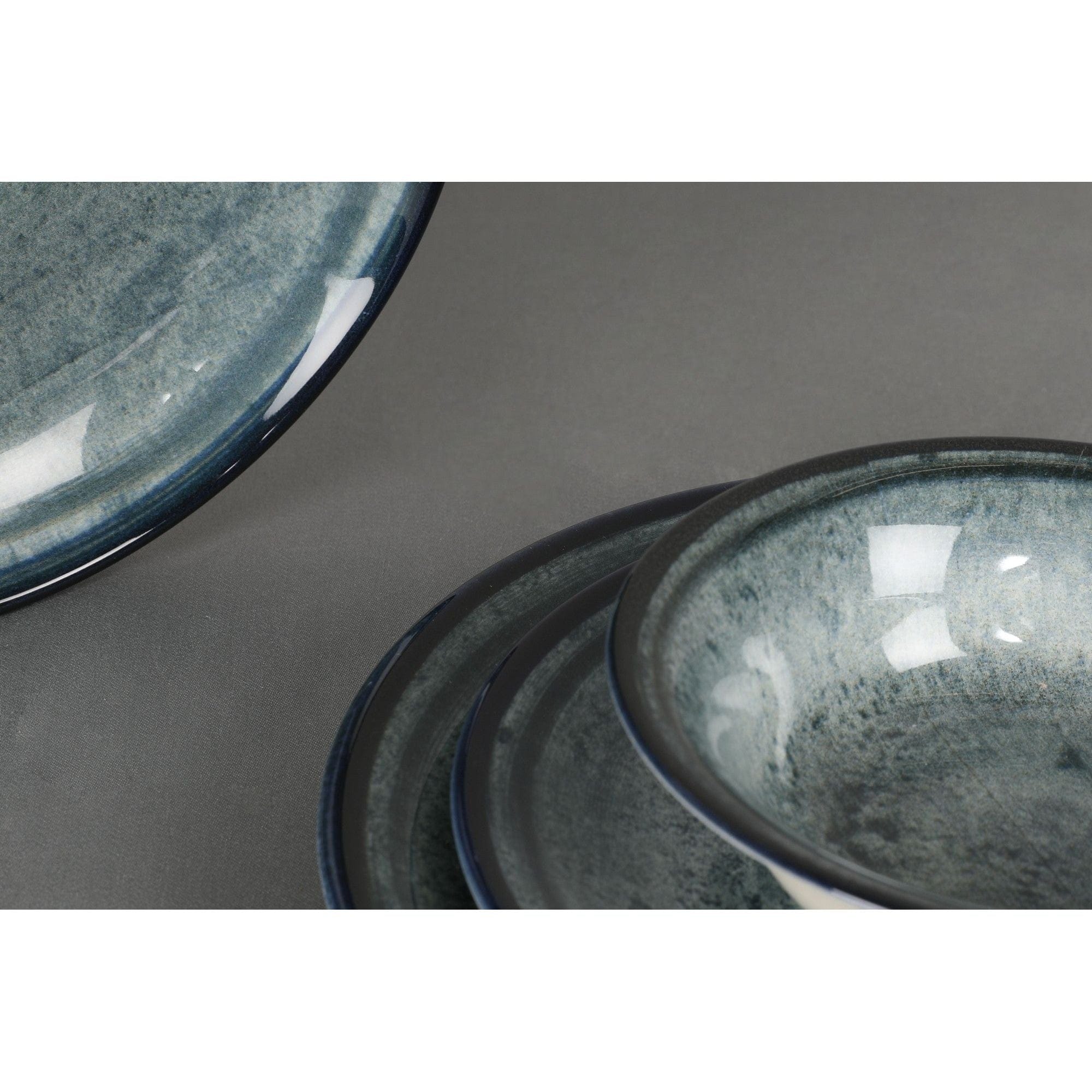 Set de cina 710KTP2741, 24 piese, albastru, portelan