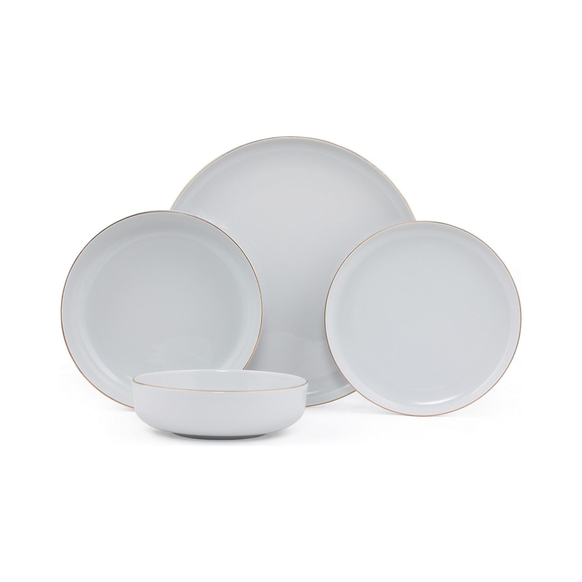Set de cina MOD24Y220, 24 piese, alb, portelan