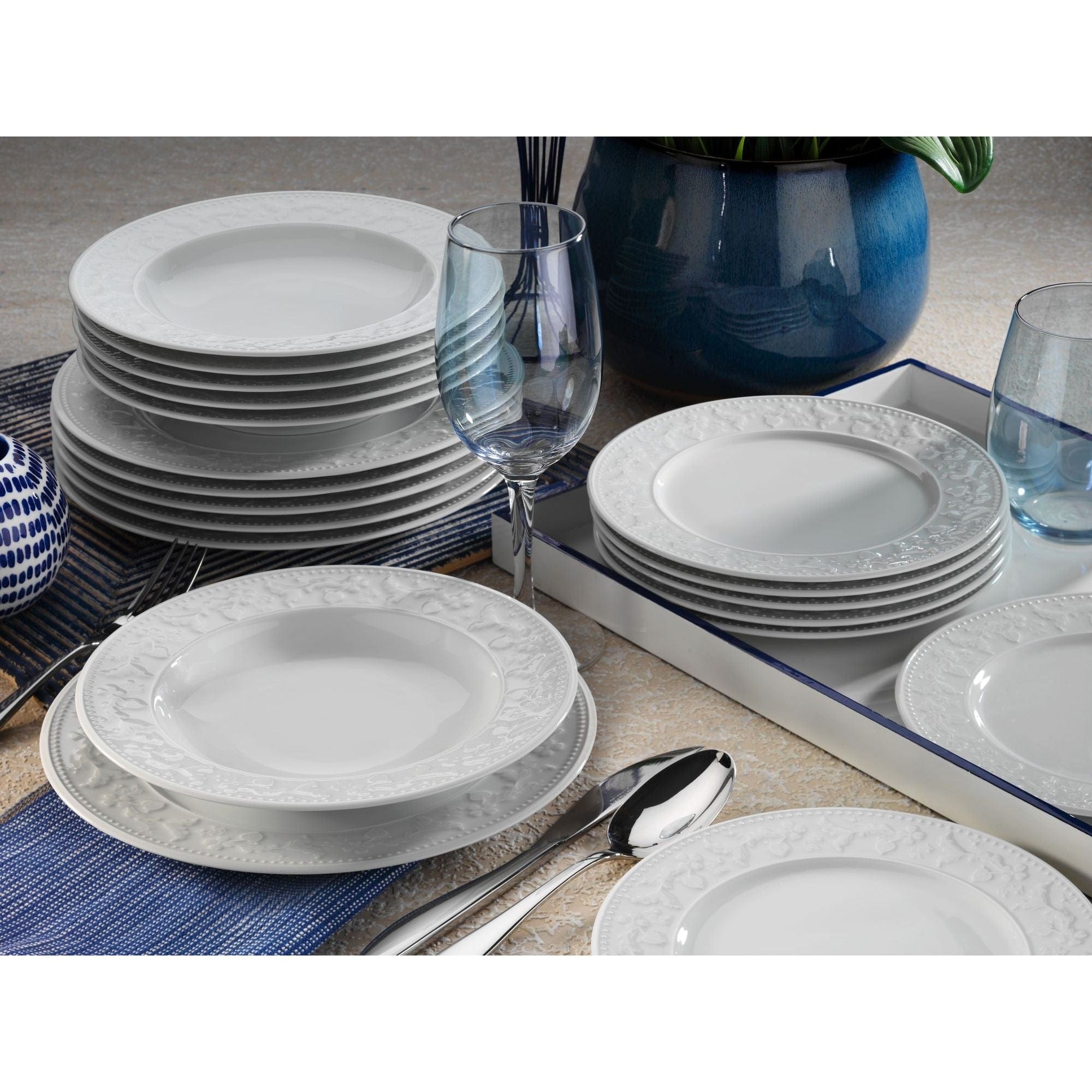 Set de cina SV24Y200, 24 piese, alb, portelan