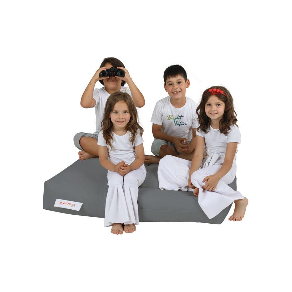 Set fotoliu cu 2 taburete pentru copii 248FRN1228, gri, poliester, 100x40x50 cm