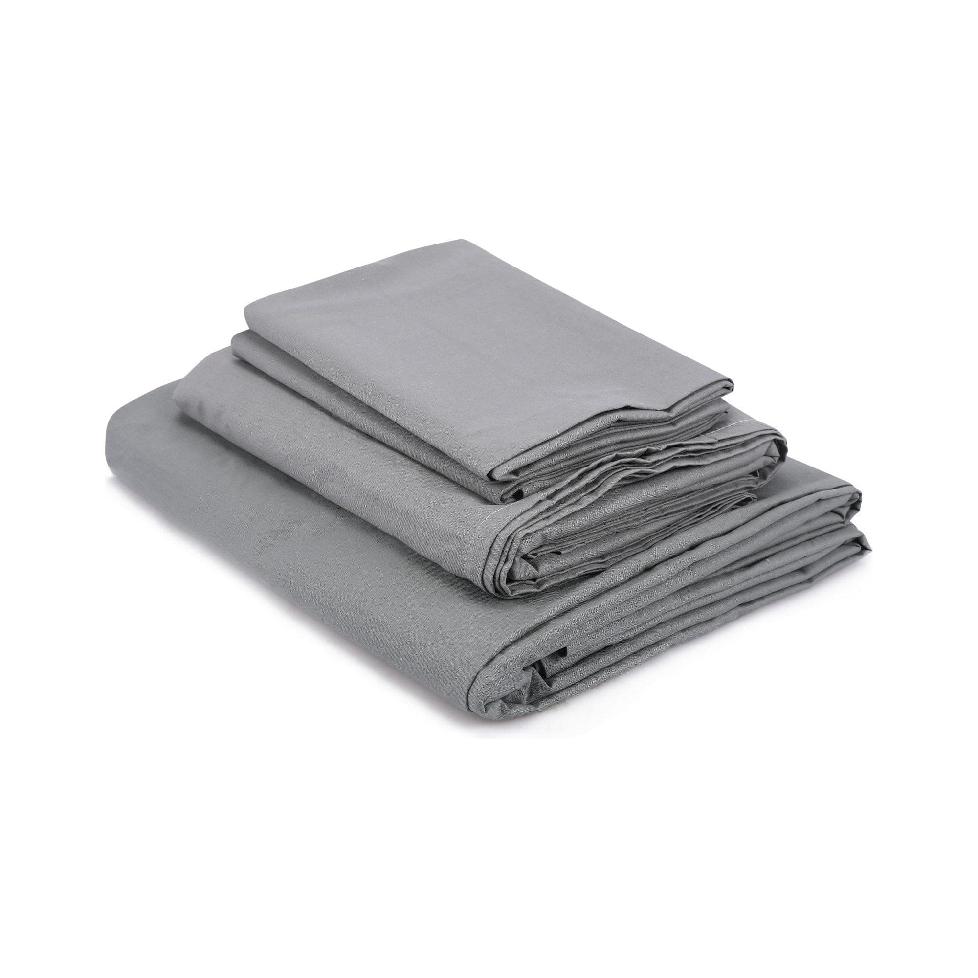 Set lenjerie pat dublu 170PTK2226, bumbac, gri inchis, 220x240 cm, cu cearceaf pat, cearceaf pilota si 2 fete de perna